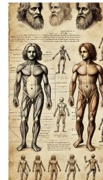DALL·E 2025-02-24 18.01.30 - A full-body anatomical drawing of a halfling in the style of Leon...jpg